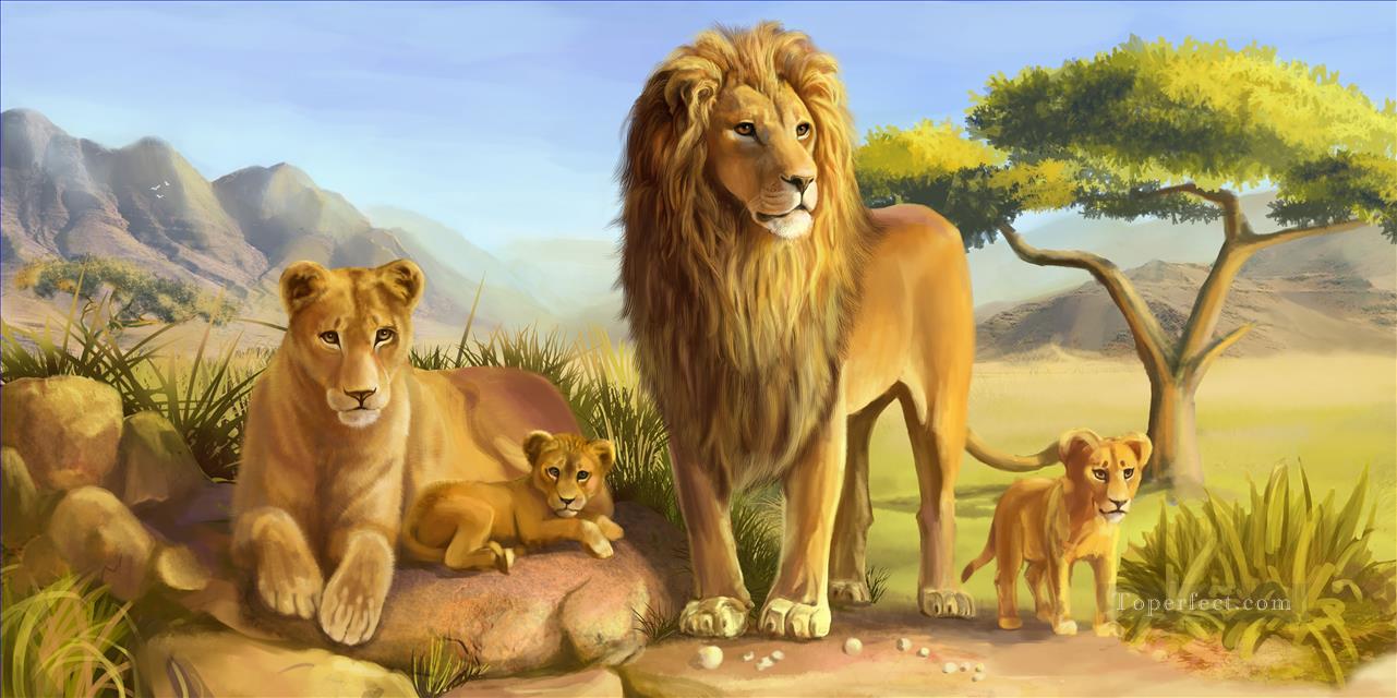 dibujos animados de león Pintura al óleo